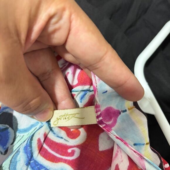 Gottex Women's Kaftan Dress Multicolor Medium Floral Print Bohemian Keyhole Neck - Picture 6 of 10